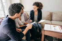 Couple reviewing mortgage terms